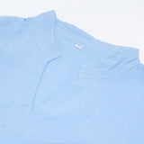 1 x Brand New MakingDa Men s Henley Shirt Casual Cotton Linen Collarless Chest Pocket Long Sleeve Summer Beach Top Light Blue XXL - RRP €27.6