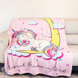 1 x Brand New PQCXXA Cuddly Blanket for Children Girls Unicorn Flannel Fleece Blanket Girls Fluffy Cuddly Blanket Unicorn Pink Cartoon Soft Flannel Blankets for Girls Gifts Rainbow, 130 x 150 cm  - RRP €20.4