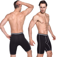 1 x RAW Customer Returns Nuofengkudu Men s Boxer Shorts Long Leg Stretch Cotton Sports Fitness Underpants Men Underwear Breathable Comfortable Retro Shorts 3 Pack Black Size 2XL - RRP €29.23