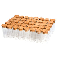 1 x RAW Customer Returns YFZYT 40 Pieces Small Clear Glass Bottles Jars with Cork Small Glass Jars for Perfume, Oil, Spices, Wedding Favors, Jewelry, Message - 25 ml 30mm 60mm  - RRP €22.8