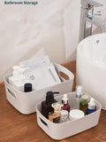 1 x RAW Customer Returns EURXLQ 6 pieces white storage box plastic storage basket with handles 30.5 20 12cm, bathroom organizer kitchen cabinet organizer box baskets storage plastic box for shelf - RRP €29.99