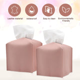 1 x Brand New Pack of 2 Mall Square Tissue Box PU Leather Modern Facial Tissue Box Decorative Organizer Tissue Box Thickened Leather Material Tissue Box, Pink - RRP €8.66