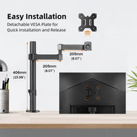 1 x RAW Customer Returns Bracwiser Monitor mount, arm for 13-32 inch LCD LED screens up to 10kg, height adjustable screen mount, 2 mounting options, VESA 75x75 100x100, 1 monitor MD7421  - RRP €25.92