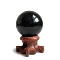 1 x RAW Customer Returns Mina Heal Black Obsidian Crystal Balls for Fengshui, Meditation, Crystal Healing, Divination, Home Decoration, Black Magic Crystal Ball - RRP €18.99