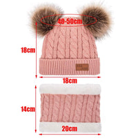 3 x Brand New Simoda Children s Winter Hat Scarf Set Knitted Warm Skiing Beanie Cap with Lovely Pompom Dark Pink  - RRP €82.8