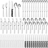 1 x RAW Customer Returns Cutlery set for 12 people, Bastwe 72-piece stainless steel cutlery set with steak knife, knife, fork, spoon, high-quality cutlery set for restaurant party wedding, dishwasher safe - RRP €44.99