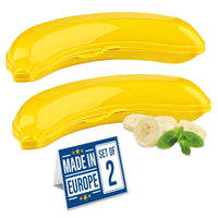 1 x RAW Customer Returns CRYSTALIA Large Banana Case Set of 2, 100 BPA Free Banana Box Banana Protection, Banana Box, Banana Storage Box Banana Holder Banana Lunch Box Trip Outdoor Fruit Box Storage Box for Banana - RRP €13.85