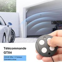 1 x RAW Customer Returns T l commande Remote Control Compatible with GTX4 433.92 MHz, Beeper Garage Door, 4 Channels, Rolling Code - RRP €19.99