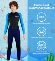 1 x RAW Customer Returns Summshall children s wetsuit, 2.5 mm neoprene children s wetsuit youth short long warming wetsuits thermal swimsuit for girls and boys for diving, swimming, surfing - RRP €43.99