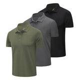 1 x RAW Customer Returns ZENGVEE Pack of 3 Polo Shirts Men Short Sleeve Golf Polo T Shirt Men Breathable Quick-drying T-Shirt Men Casual Sport Quick-drying Outdoor Collared Shirt Summer 1223-Black Gray Green-M  - RRP €42.99