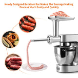 1 x RAW Customer Returns Gdrtwwh Meat Grinder Accessory for Kenwood Mixer Includes 2 Stuffing Tubes, 4 Grinding Plates and 1 Adapter - RRP €63.99