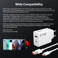 1 x RAW Customer Returns 67W Turbocharge Charger with USB C Charging Cable for Xiaomi,2 Port 45W USB C Charger USB Power Adapter Fast Charger for Xiaomi 13T 13 Pro 12T Pro 14 Ultra Redmi Note 13 12 Pro 11 11s POCO M6 Pro X6 Pro - RRP €29.99