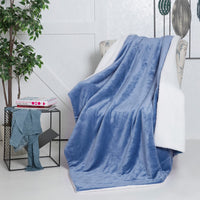 1 x RAW Customer Returns SOCHOW Sherpa blanket slate blue two-sided blankets, cuddly blankets, extra thick warm sofa blanket couch blanket made of Sherpa, 220 x 240 cm super fluffy fleece blanket as a sofa throw or living room blanket - RRP €47.59