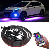 1 x RAW Customer Returns LED underbody lighting, 4Pcs 2x60 2x90 cm 64 modes Bluetooth APP control underbody lighting neon lights, 12V 16 million colors RGB decoration lighting set - RRP €31.96