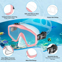 1 x RAW Customer Returns Hiipeak snorkeling set for children, children s snorkeling set for teenagers, diving goggles for boys and girls, anti-fog, anti-leak diving goggles with dry snorkel for snorkeling and diving pink  - RRP €24.95