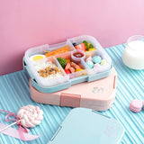 1 x RAW Customer Returns JOYZYAIYY lunch box for children with compartments, bento box with 6 compartments, leak-proof lunch box, microwave snack box for school for girls, small snack box bento box lunch box for kindergarten color pink  - RRP €9.6