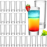 1 x RAW Customer Returns Shot Glasses Set, 24 Pieces 60ml Clear Tall Spirits Heavy Base Round Shot Glasses Reusable for Tasting Vodka Cocktails Espresso Liqueurs Tequila Party Glasses - RRP €27.99