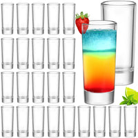 1 x RAW Customer Returns Shot Glasses Set, 24pcs 60ml Transparent Tall Spirits Heavy Bottom Round Shot Glasses Reusable for Tastings Vodka Cocktails Espressos Liqueurs Tequila Party Glasses - RRP €27.99