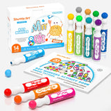 1 x RAW Customer Returns Shuttle Art 14 Colors Bingo Dabbers Pens, Dot Marker Washable for Kids 40ml with 20 Unique Patterns from Activity Book for Kids Art Activities, Baby Dot Pens Non-Toxic Water Based - RRP €22.45