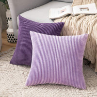 1 x RAW Customer Returns MIULEE Set of 2 cushion covers, corduroy cushion cover, decorative cushion cover, sofa cushion, couch cushion, decorative cushion cover, decorative cushion cover with hidden zip, 45 x 45 cm, purple - RRP €26.49