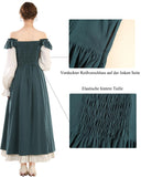 1 x RAW Customer Returns Fiamll Renaissance Dress Women Medieval Renaissance Faire Dress Long Sleeve Irish Dress Retro Victorian Costume Green L - RRP €45.37