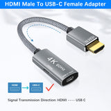 1 x RAW Customer Returns HDMI male to USB-C female with Type-C cable, HDMI input to USB Type C 3.1 output converter, 4K 60 Hz Thunderbolt 3 adapter for MacBook Pro, Mac Air, Microsoft Surface 5, Xreal Air adapter - RRP €29.29