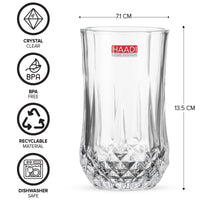 1 x RAW Customer Returns HAADI Drinking Glasses Set of 6 Crystal Clear Tall Water Glasses, Highball Cocktail Glasses for Wine, Whiskey, Juice, Gin and Other Drinks, 350 ml - RRP €19.15