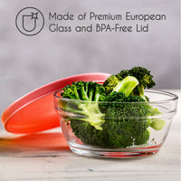 1 x RAW Customer Returns CRYSTALIA Glass Bowls with Plastic Lid, Glass Salad Bowl Set of 4 250ml LEAD-FREE Glass Dessert Bowl Kitchen Glass Bowl, Bowl with Lid Glass Containers for Food - RRP €18.96