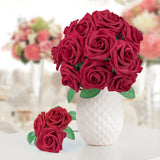 1 x RAW Customer Returns Mocoosy 50Pcs Red Roses Artificial Flowers, Dark Red Roses Foam Fake Roses Flowers Bulk with Stem DIY for Wedding Bridal Bouquets Centerpieces, Valentine s Day, Mother s Day, Party Home Decorations - RRP €23.99