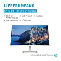 1 x RAW Customer Returns HP M24fd monitor 24 inch display, Full HD IPS, 75Hz, AMD FreeSync, HDMI 1.4, USB-C, 5ms response time silver black - RRP €186.05