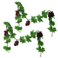 1 x RAW Customer Returns LONGHAO 2 pcs, artificial plastic grape, artificial grape vines, artificial grape vine, 6 sets of grape skewers, plastic grape skewers, artificial fruit and vegetable decoration, for shooting props - RRP €11.56