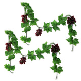 1 x RAW Customer Returns LONGHAO 2 pcs, artificial plastic grape, artificial grape vines, artificial grape vine, 6 sets of grape skewers, plastic grape skewers, artificial fruit and vegetable decoration, for shooting props - RRP €11.56