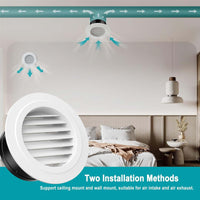 1 x RAW Customer Returns x Round Plastic Ventilation Grilles with Mosquito Net for Bathroom Kitchen Office White 100mm - RRP €29.13