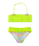 2 x RAW Customer Returns Girls Swimsuit 2 Pieces Bikini Swimsuit Girls Two Piece Swimsuits Ruffle for Toddlers 2-16 Years LA576-Green, 8-10 Years  - RRP €45.6