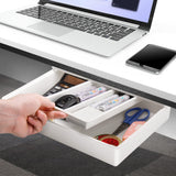 1 x RAW Customer Returns Onlyesh Drawer under desk, desk organiser, self-adhesive drawer desk base, hidden base drawer for office table, dressing table, home office, white - RRP €18.14