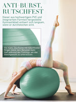 1 x RAW Customer Returns PhysKcal 65cm Green Thick Exercise Ball and 23 cm Pilates Ball Set, Anti Burst Exercise Ball, Anti-Slip Seat Ball, Balance Ball, Yoga Ball for Home, Gym and Office - RRP €22.99