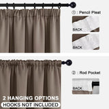 1 x RAW Customer Returns DWCN Curtains Opaque Blackout Curtains Thermal Curtains with Gathering Tape Curtains with Curtain Ties, Window Decoration Bedroom Curtain Cold Protection, Set of 2, Khaki, 260 x 140 cm HxW  - RRP €40.27