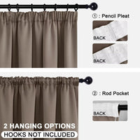 1 x RAW Customer Returns DWCN Curtain Opaque with Gathering Tape Blackout Curtains Set of 2 H 245 x W 140 cm Heat-Insulating Thermal Curtain for Bedroom Living Room, Khaki - RRP €38.99