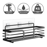 1 x RAW Customer Returns KROCEO shower shelf without drilling, pack of 2, rustproof stainless steel bathroom shelf, shower shelf with 10 hooks, bathroom shelf for shampoo shower gel, black - RRP €28.22