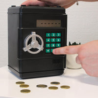 1 x RAW Customer Returns Electronic Piggy Bank Banknotes and Coins - Mini Secret 6-Digit Combination Safe - LCD Screen with Automatic Coin Counter or Clock - Children s Piggy Bank 13 x 19 CM - RRP €38.56