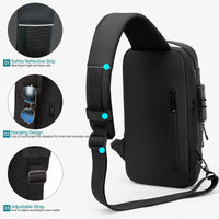 1 x RAW Customer Returns Long Keeper Anti-Theft Chest Bag for Men Women Sling Bag Crossbody Backpack Men s Shoulder Bag Waterproof Password Protection Shoulder Bag with USB - RRP €32.52