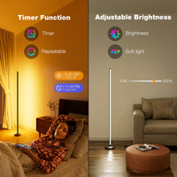 1 x RAW Customer Returns Buyya 165cm LED Floor Lamp, RGB Floor Lamp Dimmable with APP and Remote Control, Music Sync, Smart Floor Lamps for Living Room, LED Floor Lamp for Living Room and Bedroom - RRP €69.99