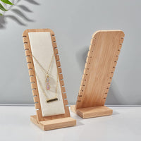 1 x RAW Customer Returns LATRAT Wooden Necklace Jewelry Display Stand 12 Compartments for Necklaces Pendants Beige - RRP €20.4