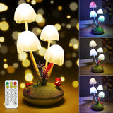 1 x RAW Customer Returns StarryEver Mushroom Night Light Children, LED Bedside Lamp Warm White Colorful, Two-Tone Small Table Lamp Nursing Light Dimmable with Remote Control Timer, USB Rechargeable, for Bedroom, Gifts for Children - RRP €20.16