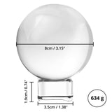 1 x RAW Customer Returns Belle Vous K9 Crystal Ball for Photos 80mm-8cm Glass Ball with Crystal Stand, Velvet Case, Microfibre Cloth, Gift Box - Photography Sphere - Magic and Meditation Crystal Ball - RRP €20.99