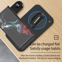 1 x RAW Customer Returns 3 in 1 wireless charger foldable, fast wireless charging for Samsung Watch 4 3 Active 2, wireless charger for Galaxy Z Flip Z Fold S22 Ultra Note 20 Ultra, Galaxy Buds Pro  - RRP €31.99