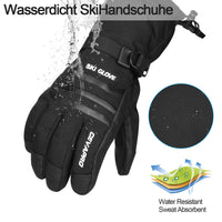 1 x RAW Customer Returns Yobenki Winter Warm Ski Gloves 3M Thinsulate Winter Cycling Gloves Men Windproof Leather Non-Slip Zipper Pocket Touch Screen Skiing Outdoor 34 C30 F - RRP €30.0