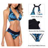 1 x RAW Customer Returns Aidotop Women s Bikini Set Triangle Swimsuit Beach Ties Two-Piece Swimwear Bikini Bottoms Leaf, XL  - RRP €33.99