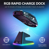 1 x RAW Customer Returns VGN Game Power Attack Shark X6 Superlight Wireless Gaming Mouse with RGB Charging Station, 49g Ultralight Mouse, PixArt PAW3395 Sensor, 26000DPI, 2.4G BT Wired, Griptape Set, G502, PC Mac, Black - RRP €58.99