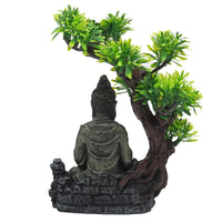 4 x Brand New MOGOULUA Aquarium Buddha Statue Sitting Buddha with Bodhi Tree Aquarium Ornament Antique Buddha Statue Sculpture Underwater Landscape Decoration - RRP €91.76